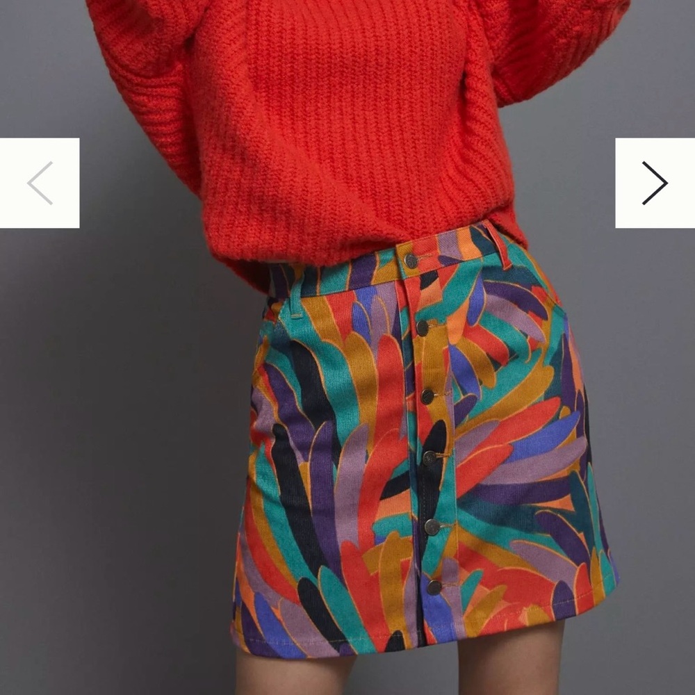 Farm Rio x Anthropology Kiki Corduroy Mini Skirt